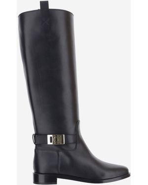 Ferragamo Zakia Leather Boots - Black