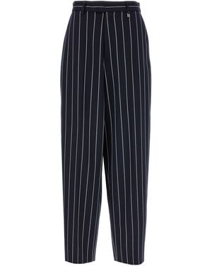 GIUSEPPE DI MORABITO Striped Trousers Polyester Viscose Elastane - Blue