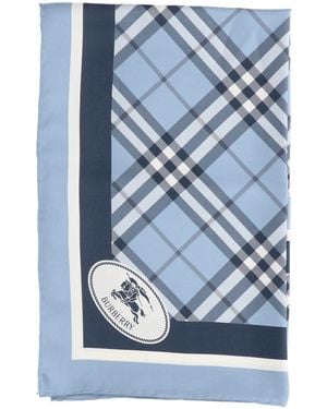 Burberry Check Silk Foulard - Blue
