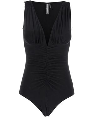 Norma Kamali Tara' Top With V-Neck - Black