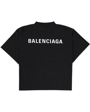 Balenciaga T-Shirt With Logo, Polyester T-Shirts And Polos - Black