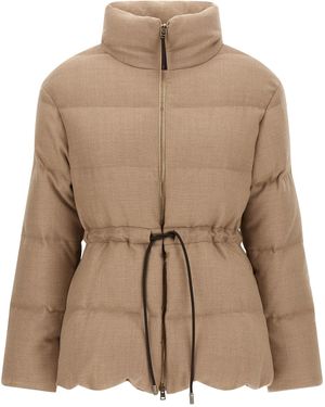 Herno Wool And Silk Down Jacket - Brown