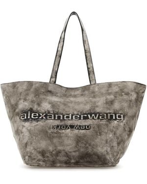 Alexander Wang Light Leather Small Punch Shopping Bag - Gray