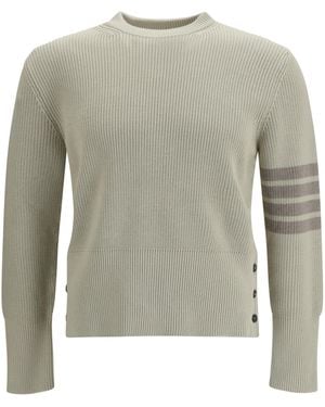 Thom Browne 4-Bar Sweater Cotton - Natural