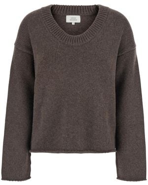Loulou de Saison U-Neck Jumper Derry Lds Cashmere Tops - Brown