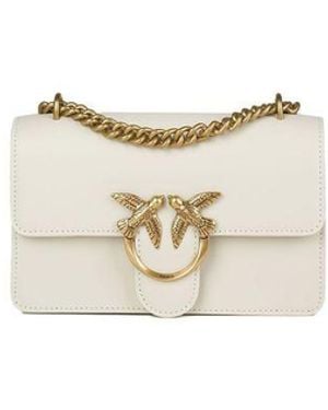 Pinko Crossbody Bag-Ivory Cow Leather Crossbody-Bags - White