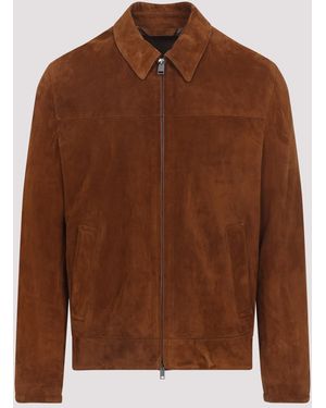 Brioni Suede Leather Jacket - Brown