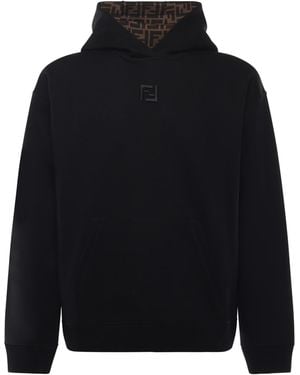 Fendi Cotton Sweatshirt With Logo - Blue