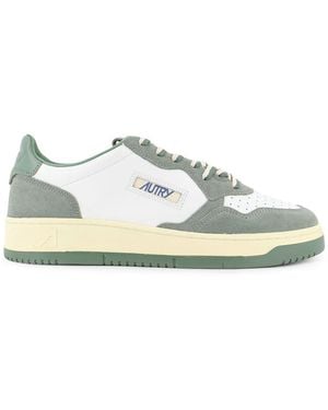 Autry Medalist Low Leather And Suede Trainers - White