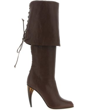 McQueen Horn-Heel Boot - Brown