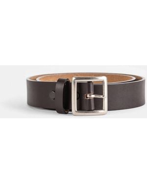 TAIGA TAKAHASHI Leather Belt With Buckle - Brown