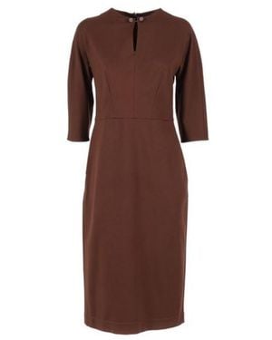 sachin and babi light blue dress FABIANA FILIPPI Gathered Crewneck Wool-Blend Knit Dress