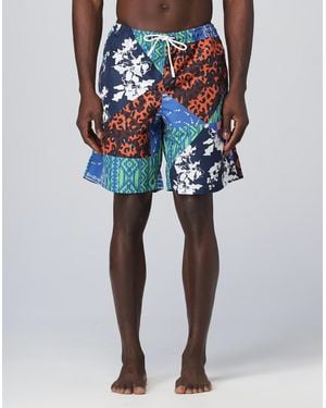 Marcelo Burlon Mix&Match Patchwork Swim Shorts Clothing Beachwear - Blue