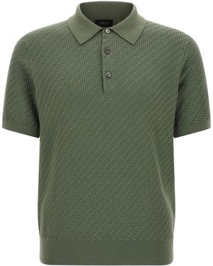 Brioni Weaving Polo Plot - Green
