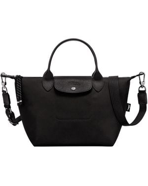 Longchamp Handbag Le Pliage Energy With Logo Imprinted On The Front And Adjustable Removable Ecoleather Strap For Polyamide Hand Bags - Black