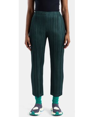 Pleats Please Issey Miyake Thicker Bottoms 2 Pleated Fir Trousers - Green
