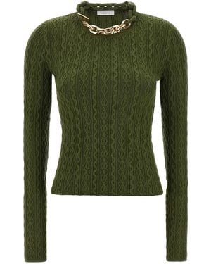 Rabanne Necklace Sweater Wool Sweater, Cardigans - Green