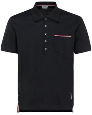 Thom Browne Short Sleeves Polo Dark - Black