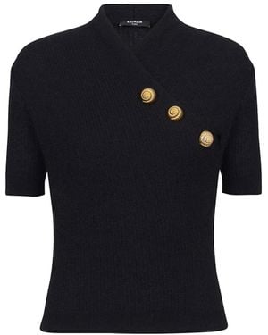 Balmain Wool Blend Top - Black