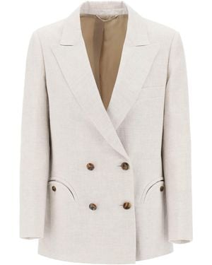 Blazé Milano Everyday Mid Day Sun Double Breasted Blazer - Natural