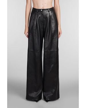 Magda Butrym Wide-Leg Leather Flap Trousers - Black