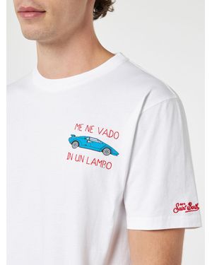Mc2 Saint Barth Cotton T-Shirt With Me Ne Vado - White