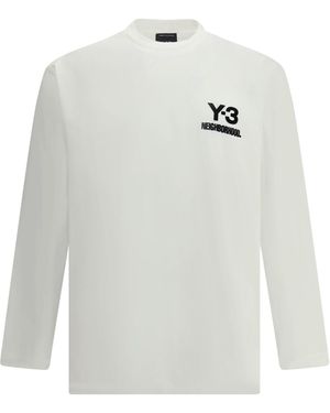 トップス Y-3 3 STRIPE PACKABLE LONG SLEEVE TEE M Y-3 Men's 3 Stripe Long sleeve T-shirt in Black/Off White Y-3