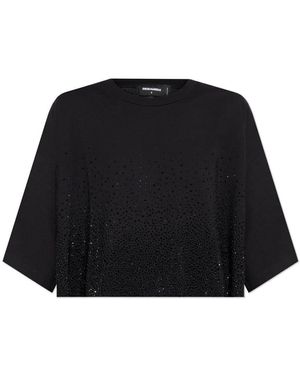 DSquared² Embellished Cropped T-Shirt - Black