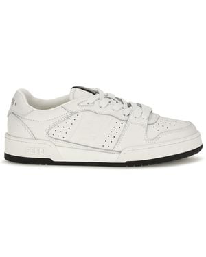 Fendi Match Canvas And Suede Sneakers - White