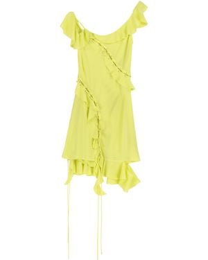 Acne Studios Frill Lace-Up Dress Polyester - Yellow