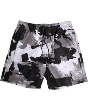Dolce & Gabbana Camouflage Dg Logo Swimwear And Polyester Clothing - Black