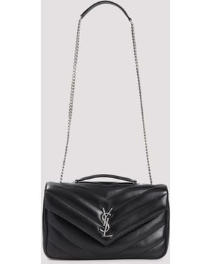 Saint Laurent Loulou Handbag Leather Bag - White