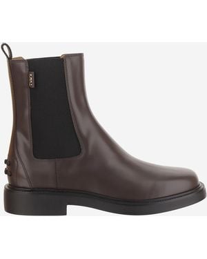 Tod's Leather Ankle Boots - Brown