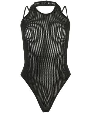 ANDREADAMO Stretch Viscose Blend Bodysuit - Black