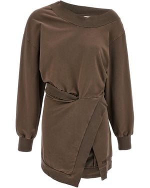 The Attico Sweatshirt Dress - Brown