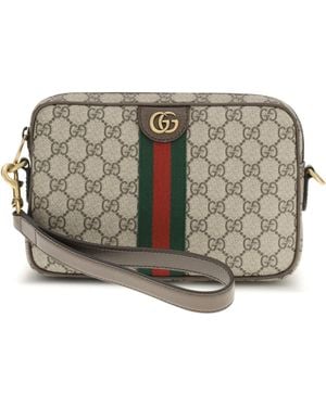 Gucci Small Ophidia Shoulder Bag Polyurethane; Polyamide - Grey