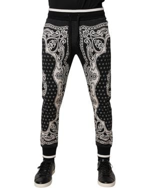 Dolce & Gabbana Cotton Bandana Jogger Joggers Trousers And - Black