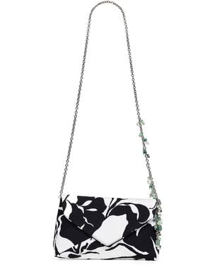 Dries Van Noten Clutch Bag With Chain Shoulder Strap - White