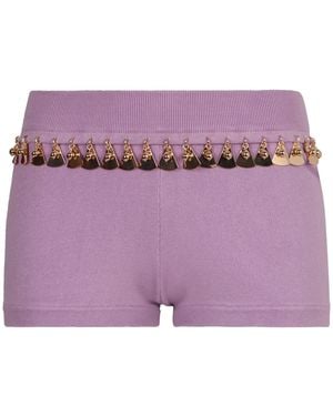 Rabanne Knitted Shorts - Purple