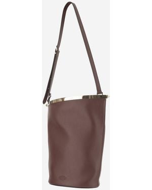 Tod's Small Leather Bucket Bag Calfskin Handbags - Brown