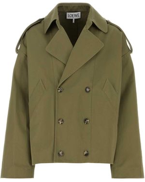 Loewe Cotton Trench Coat - Green