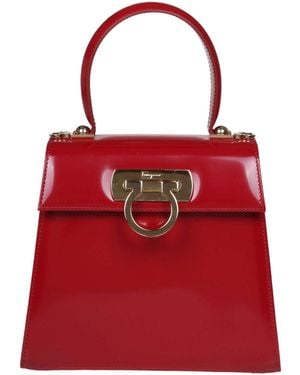 Ferragamo Top Handle S Bag in Red Lyst