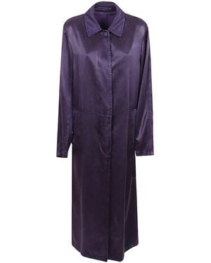 Dries Van Noten Satin-Finish Cape For - Purple