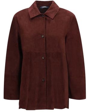 Max Mara Lamb Ovis Aries Leather Jacket - Brown
