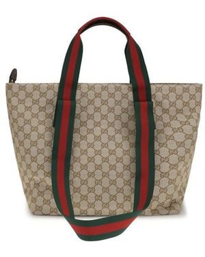 Gucci Beige Polyester Shoulder Bag - Brown