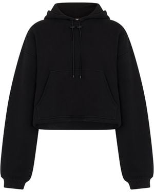 The Mannei Hoodie Cropped Cotton Hoodies - Black