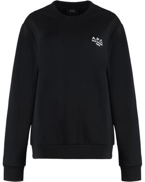A.P.C. Cotton Crew-Neck Sweatshirt Sweatshirts - Black