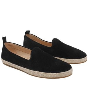 Stuart Weitzman Flat Shoes Suede Leather/Rubber Sol - Black