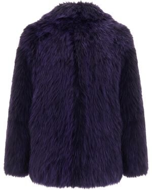 Patrizia Pepe Faux Fur Jacket Polyester - Blue