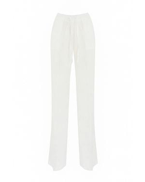 Re-hash Allegra Linen Palazzo Pants - White